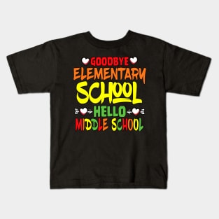 GOODBYE ELEMENTARY SCHOOL COLORED HEART Kids T-Shirt